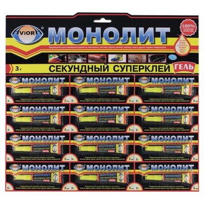 Клей моментальный, гель, МОНОЛИТ, 3 г, 403-202