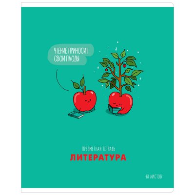 Тетрадь предметная 48л. ArtSpace "Маленькие детали" - Литература, ТВИН-лак, 310106