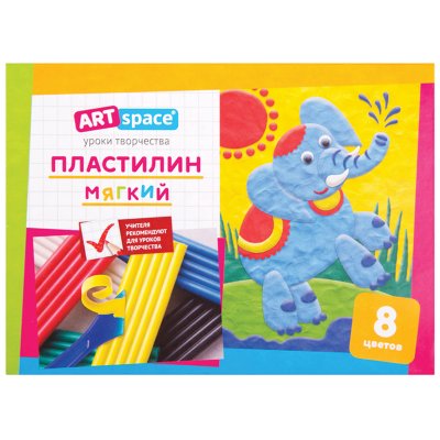 Пластилин ArtSpace, 08 цветов, 96гр, со стеком, картон, 253973