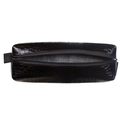 Пенал-косметичка BRAUBERG "Ultra black", "крокодиловая кожа", 20х6х4 см, 223909