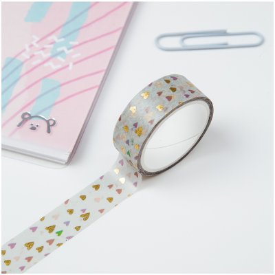 Клейкая лента декоративная MESHU "Small hearts", 1,5см*3м, 327378, MS_36867
