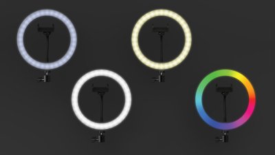 Кольцевая лампа/ринглайт RITMIX RRL-261, крепление к штативу, USB, RGB, d 26см