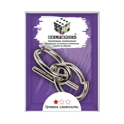 Игра-головоломка металлическая DELFBRICK "Двойная петля", 3 элемента, 313151