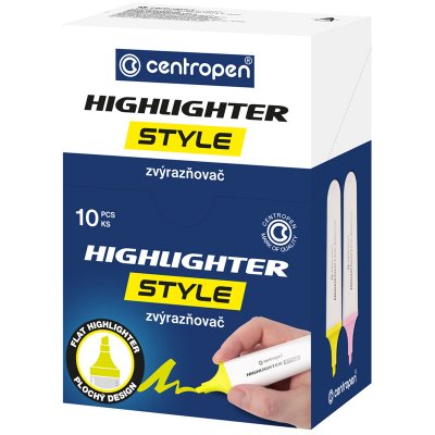 Текстовыделитель Centropen Style "6252" розовый пастель, 1-4,6мм, белый корпус, 310554