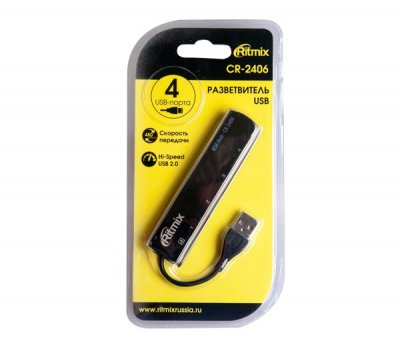 USB-разветвитель RITMIX CR-2406 черный