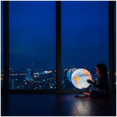 Глобус физико-политический Globen, 25см, с подсветкой на круглой подставке, 281830