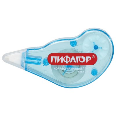 Корректирующая лента ПИФАГОР 5 мм х 4 м, корпус механизм перемотки, блистер, 227803
