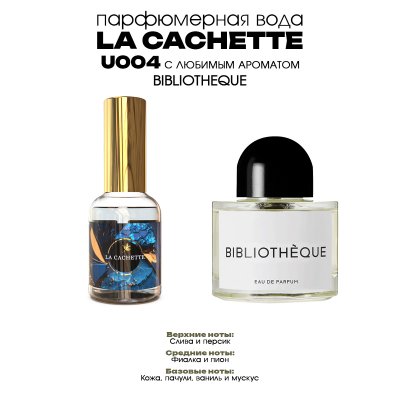 Парфюмерная вода La Cachette U004 Bibliotheque, 30 мл (Унисекс аромат)