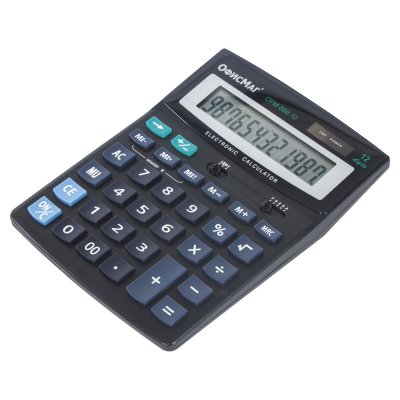 Калькулятор настольный ОФИСМАГ OFM-888-12 (200х150 мм), 12 разрядов, двойное питание, 250224