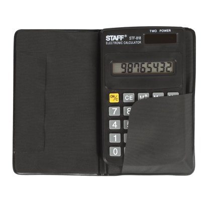 Калькулятор карманный STAFF STF-818 (102х62 мм), 8 разрядов, двойное питание, 250142