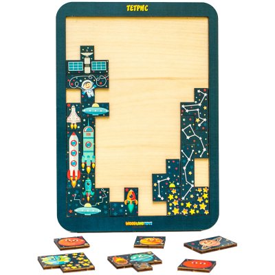 Игра-головоломка Woodlandtoys "Тетрис большой. Космос", 308868