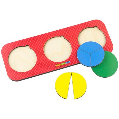 Игра-головоломка Woodlandtoys "Дроби. Б. П. Никитина. 1-й уровень", 3 круга, 311255