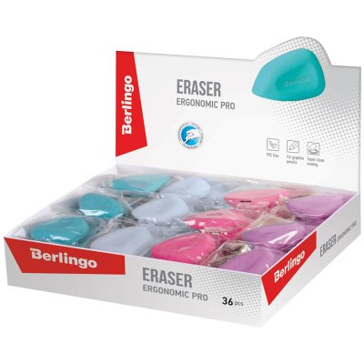 Ластик Berlingo "Ergonomic Pro", фигурный, термопластичная резина, 50*32*15мм, 253692