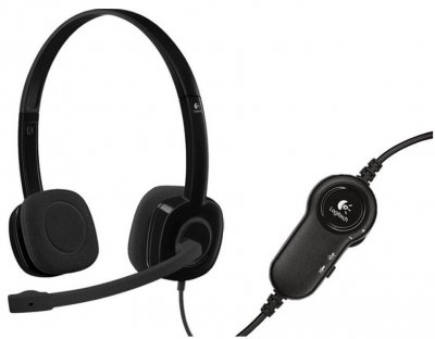 Гарнитура Logitech H151 (черная, 1 x 3.5мм, элементы управления на кабеле, кабель 1.8м)