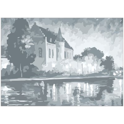 Холст на картоне с эскизом Сонет "Замок", 30*40см, 256080, 141754