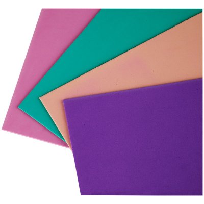 Цветной мягкий пластик BG "EVA. Geometric shapes" А4, 4л., 4цв., в папке, 329061, ЦПлМ4_П4 2452