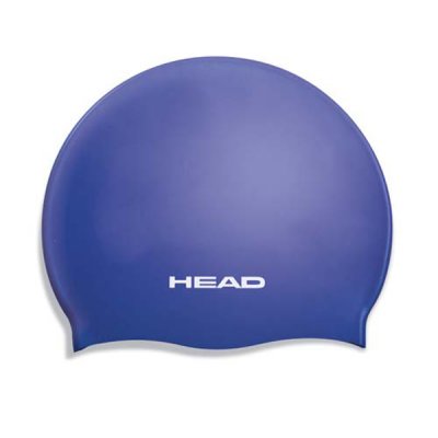 Шапочка для плавания HEAD SILICONE FLAT JR, для детей, цв.синий, 455006