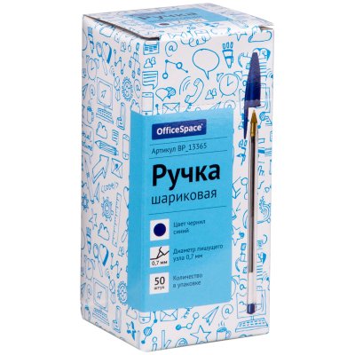 Ручка шариковая OfficeSpace синяя, 0,7мм, 241809