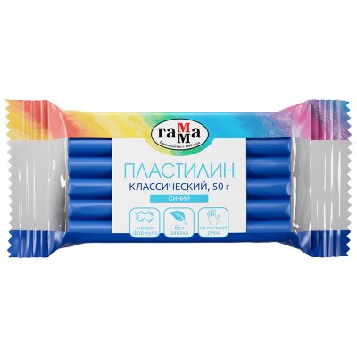 Пластилин Гамма "Классический", синий, 50г, 274080