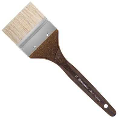 Кисть художественная профессиональная BRAUBERG ART "CLASSIC", щетина, флейц, № 75, короткая ручка, 200747
