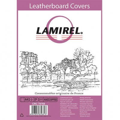 Обложки Lamirel Delta A4, картонные, с тиснением под кожу , цвет: кофейный 250г/кв.м, 100шт LA-78768