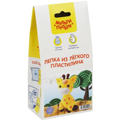 Набор для лепки из легкого пластилина Мульти-Пульти "Жираф", 329977, НЛП_41904
