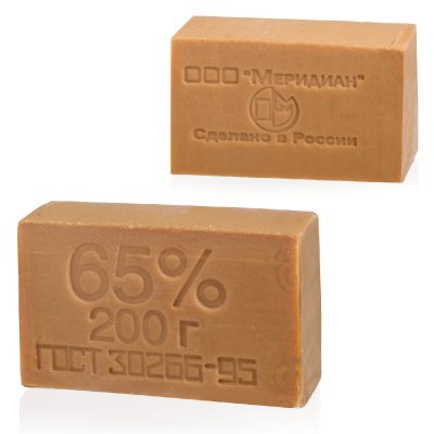 Мыло хозяйственное 65%, 200 г, МЕРИДИАН, без упаковки