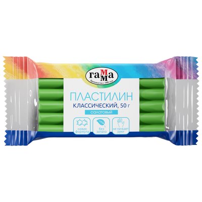 Пластилин Гамма "Классический", салатовый, 50г, 274076
