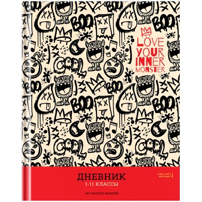 Дневник 1-11 кл. 40л. (твердый) ArtSpace "Inner monster", матовая ламинация, 336242