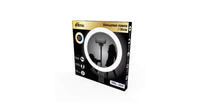 Кольцевая лампа/ринглайт RITMIX RRL-360, крепление к штативу, USB, 3 цвета, d 36см