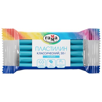 Пластилин Гамма "Классический", голубой, 50г, 274077