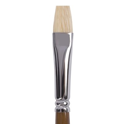 Кисть художественная профессиональная BRAUBERG ART "CLASSIC", щетина, плоская, № 10, длинная ручка, 200717