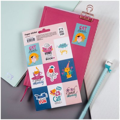 Наклейки бумажные MESHU "Cat lover", 328479