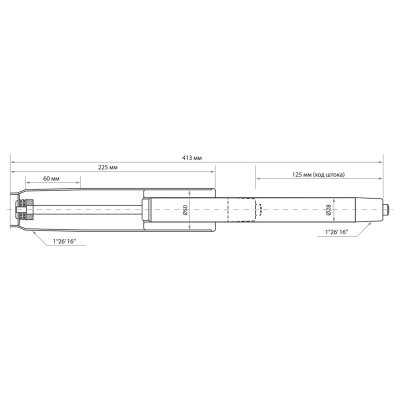 Газ-лифт BRABIX A-140 стандартный, черный, длина в открытом виде 413 мм, d50 мм, класс 2, 532002