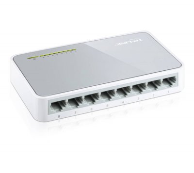 TP-Link TL-SF1008D Коммутатор 8-port 10/100M mini Desktop Switch, 8 10/100M RJ45 ports, Plastic case