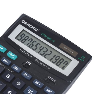 Калькулятор настольный ОФИСМАГ OFM-888-12 (200х150 мм), 12 разрядов, двойное питание, 250224