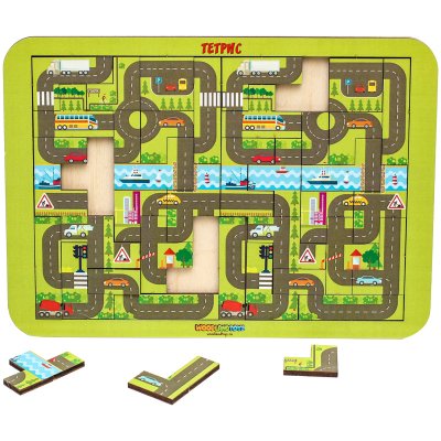 Игра-головоломка Woodlandtoys "Тетрис большой. Карта города", 311257