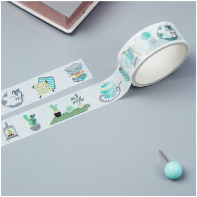 Клейкая лента декоративная MESHU "Cozy", 1,5см*3м, 327377, MS_36865