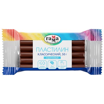 Пластилин Гамма "Классический", коричневый, 50г, 274083