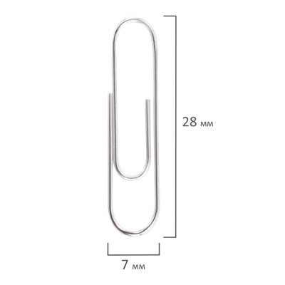 Скрепки BRAUBERG, 28 мм, оцинкованные, 100 шт., в картонной коробке, 227583