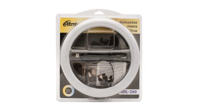 Кольцевая лампа/ринглайт RITMIX RRL-260, крепление к штативу, USB, 3 цвета, d 26см