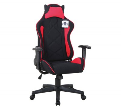 Кресло компьютерное BRABIX "GT Racer GM-101", подушка, ткань, черное/красное