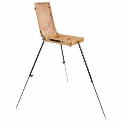 Этюдник BRAUBERG ART CLASSIC, бук, 40х25х7,5 см, высота холста 70 см, ножки металлические 90 см, ремень, 190655
