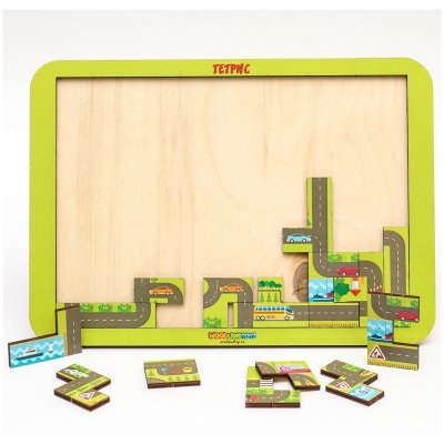 Игра-головоломка Woodlandtoys "Тетрис большой. Карта города", 311257